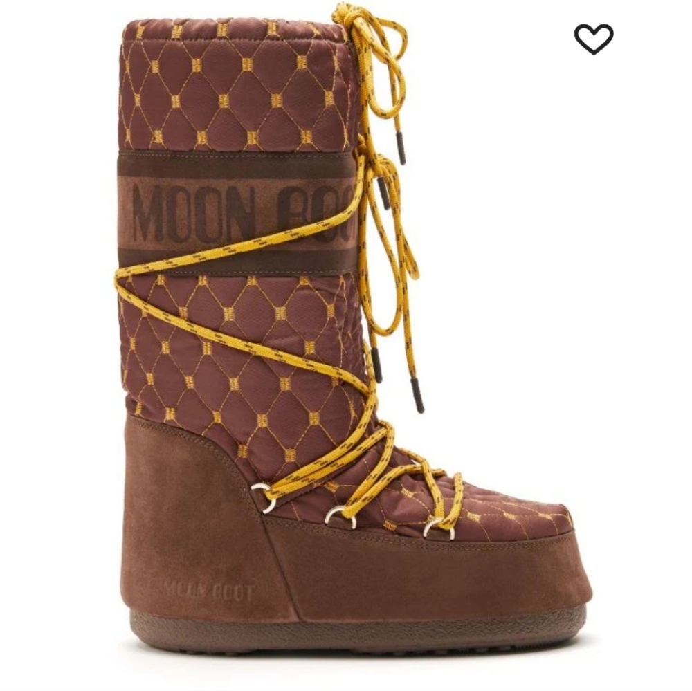 Moon Boot Icon suede quilted  snow boots Brown Moon Boots Quilted Boot